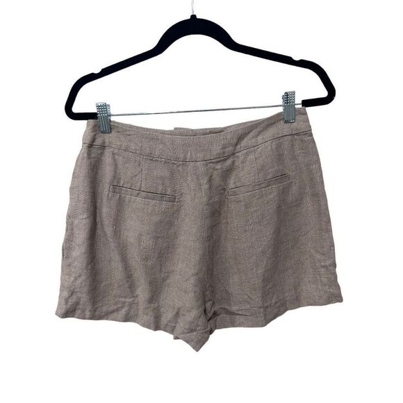Michael Kors Hook & Eye Closure Linen Blend Pleated Shorts Size 6 - Picture 4 of 7